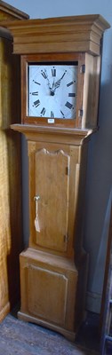 Lot 1177 - A 19th century pine cased longcase clock, the...