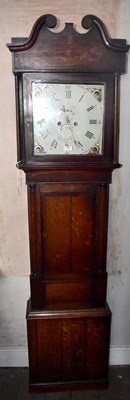 Lot 1191 - An 18th century oak cased eight day longcase...