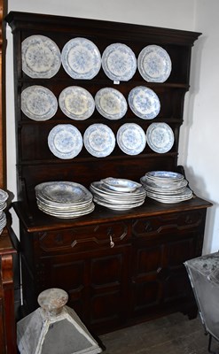 Lot 1194 - A 19th century Jacobean style oak dresser, the...