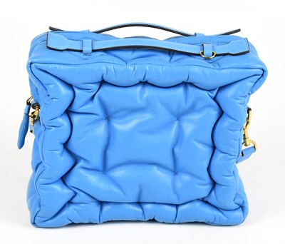 Lot 688 - ANYA HINDMARCH; a turquoise blue quilted...