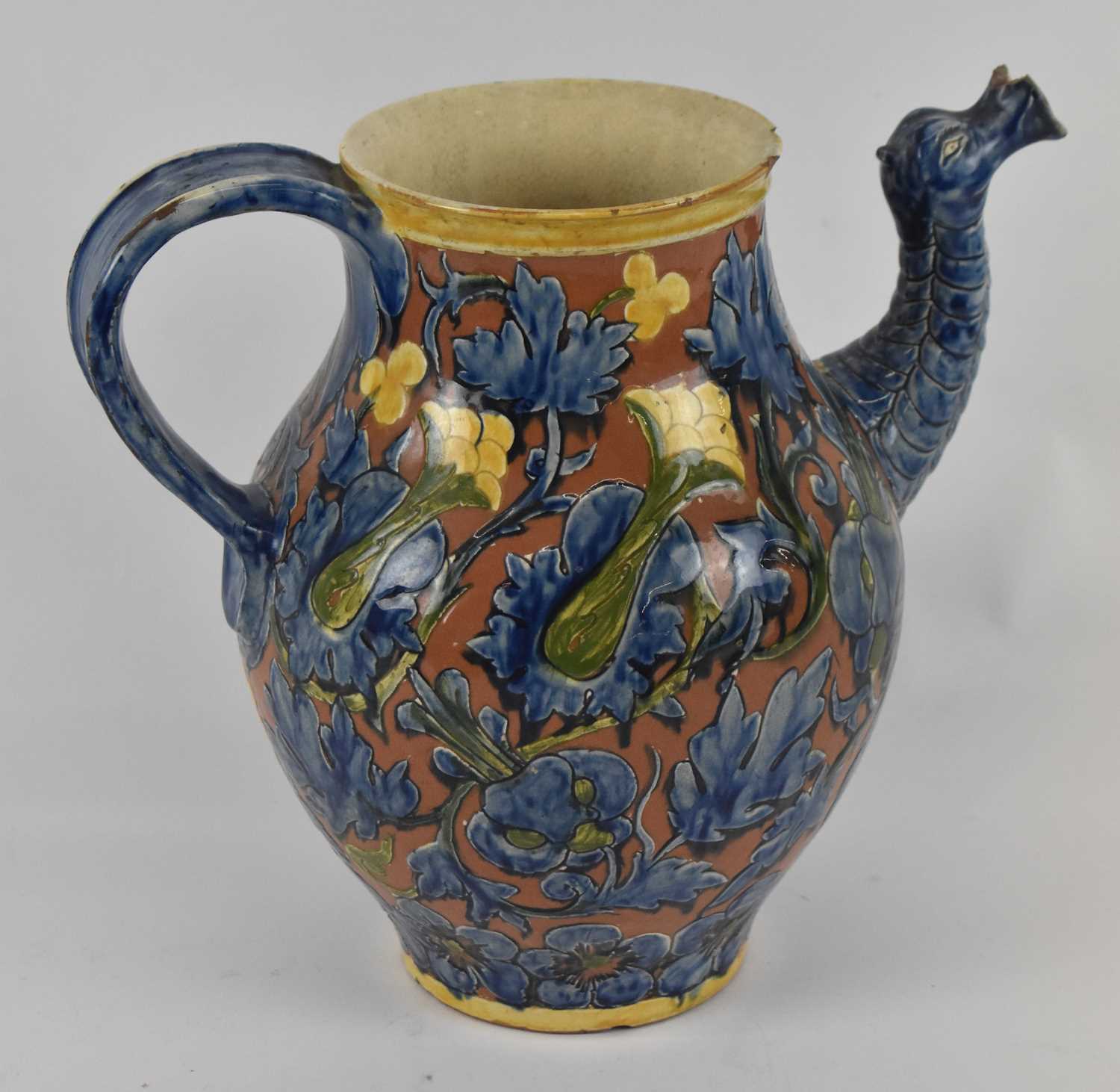 Lot 493 - DELLA ROBBIA; a late 19th century jug with...