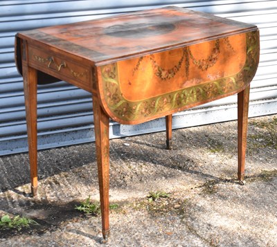 Lot 29 - A 19th century satinwood Pembroke table with...