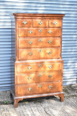 Lot 5 - An 18th century walnut and crossbanded chest...