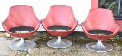 Lot 37 - A set of stylish contemporary red leather...