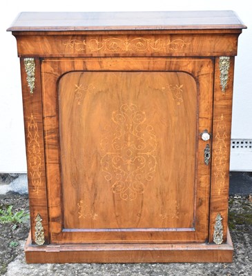 Lot 51 - A Victorian inlaid walnut single door side...