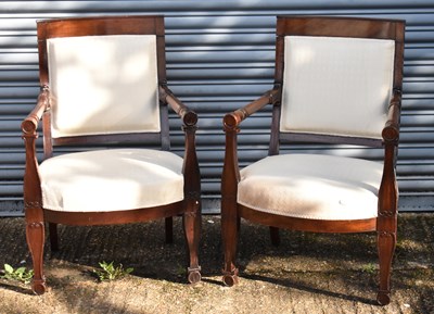 Lot 26 - A pair of Continental mahogany framed Empire...