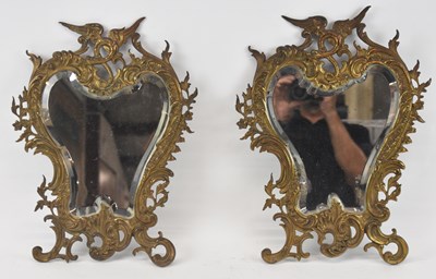 Lot 88 - A pair of small decorative brass framed...