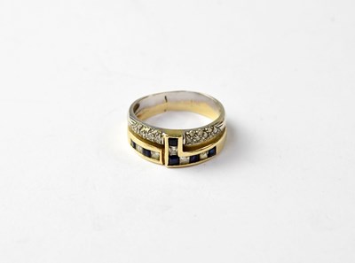 Lot 1024 - A modern 14ct gold (585) two-tone ring