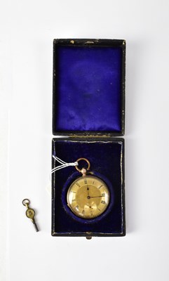 Lot 1100 - An Edwardian 14ct gold cased open face key wind pocket watch