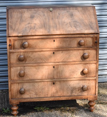 Lot 89 - A 19th century mahogany bureau with fall front...