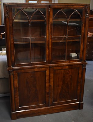 Lot 50 - A 19th century mahogany bookcase with pair of...