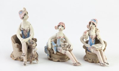 Lot 216 - HILARY BROCK (born 1933); three porcelain...