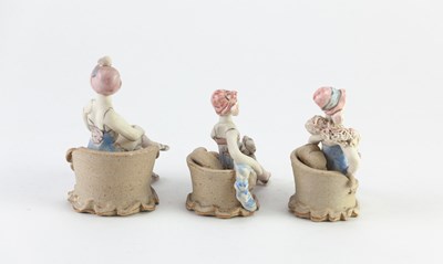 Lot 216 - HILARY BROCK (born 1933); three porcelain...