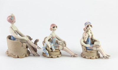 Lot 216 - HILARY BROCK (born 1933); three porcelain...