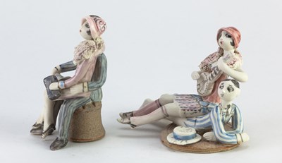 Lot 218 - HILARY BROCK (born 1933); two porcelain...