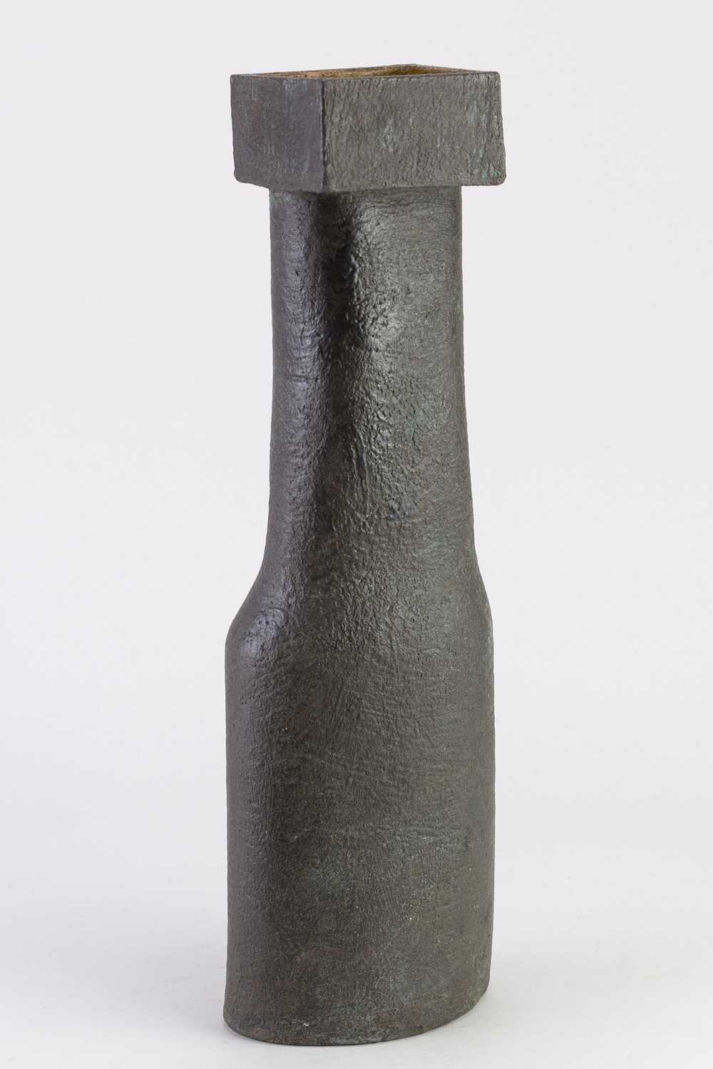 Lot 548 - SUSAN DISLEY; a tall stoneware bottle with...