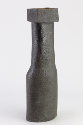 Lot 548 - SUSAN DISLEY; a tall stoneware bottle with...