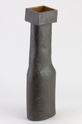 Lot 548 - SUSAN DISLEY; a tall stoneware bottle with...