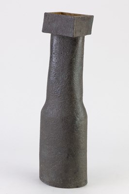 Lot 548 - SUSAN DISLEY; a tall stoneware bottle with...