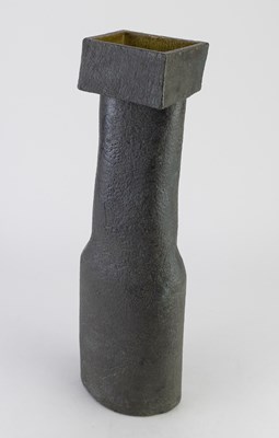 Lot 548 - SUSAN DISLEY; a tall stoneware bottle with...