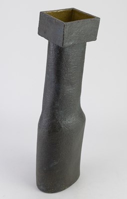 Lot 548 - SUSAN DISLEY; a tall stoneware bottle with...