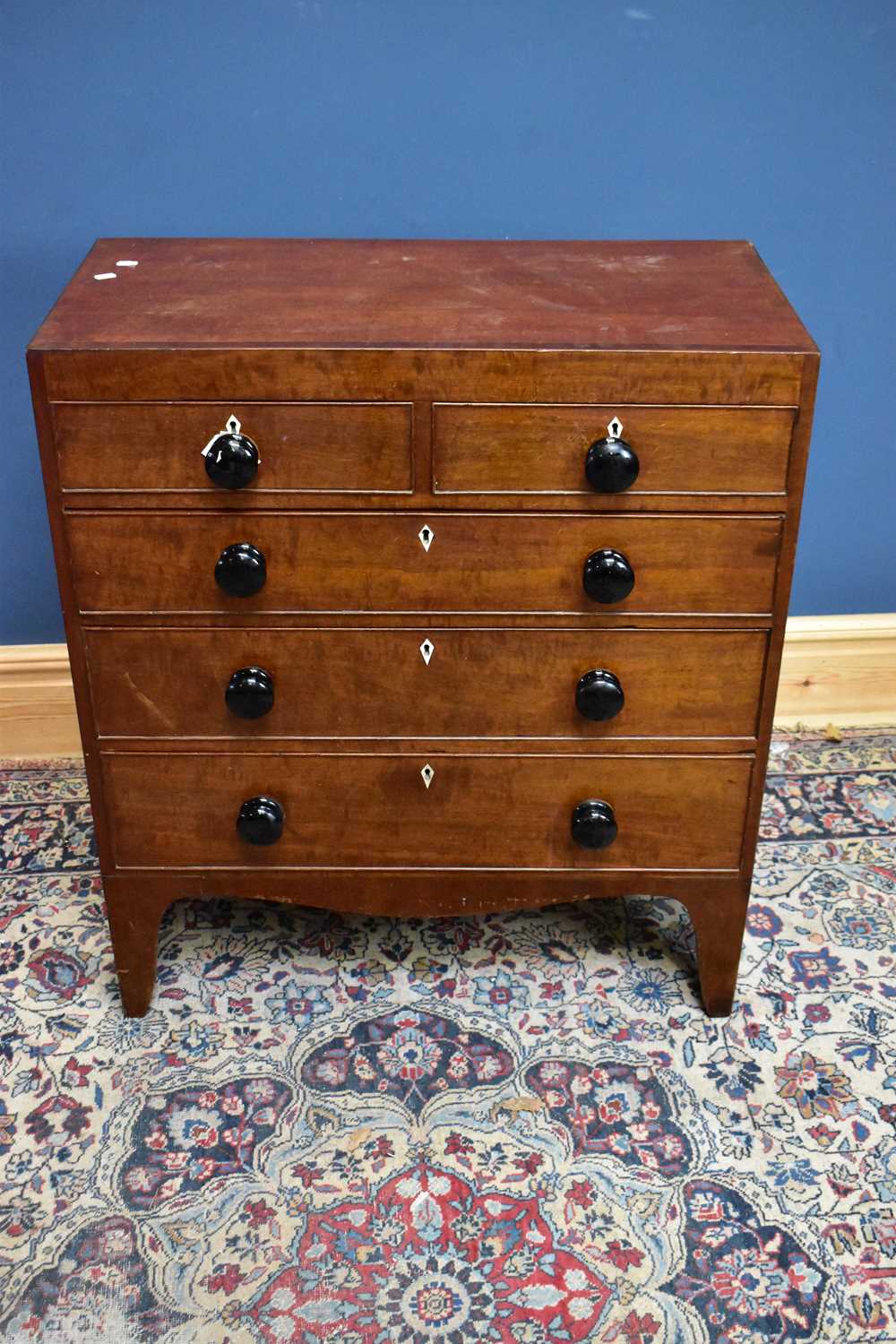 Lot 6576 - A 19th century small mahogany chest of two...