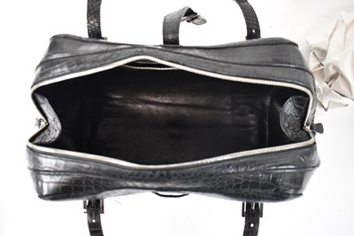 Lot 1 - LOEWE; a black crocodile leather handbag, 46 x...