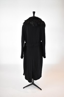 Lot 16 - ELIE SAAB; a black wool mix full length coat...