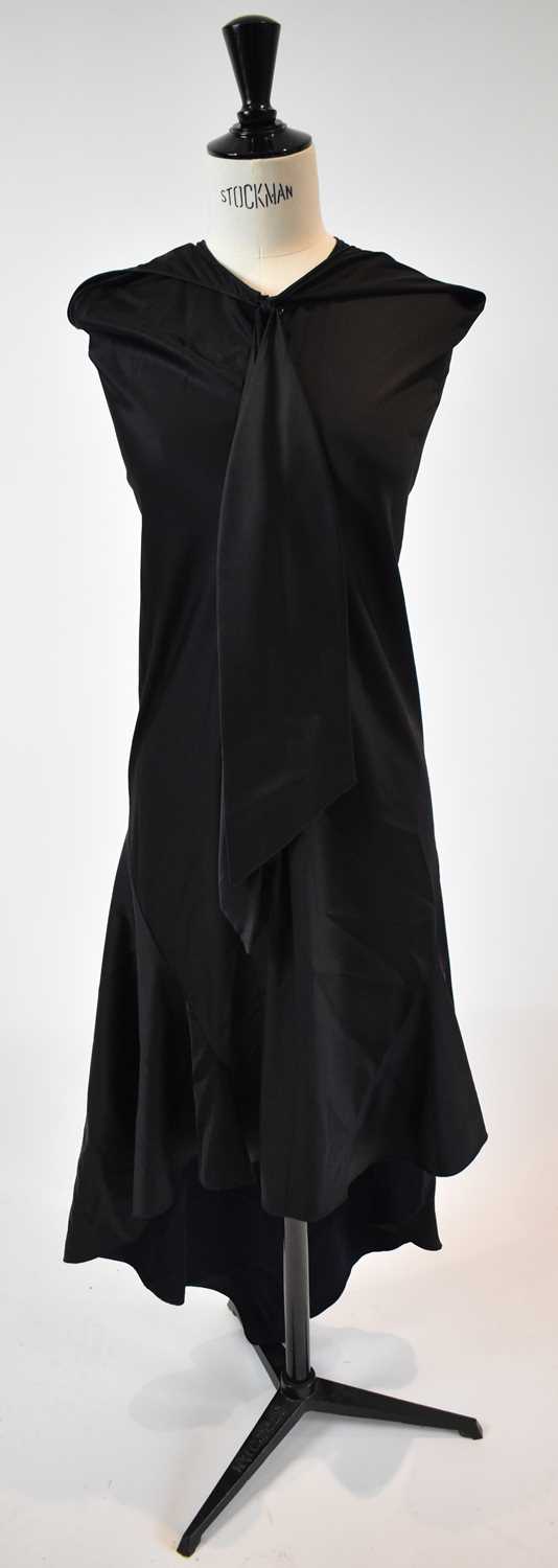 Lot 35 - GIVENCHY; a black 100% silk full length...