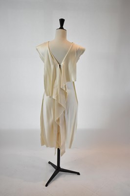 Lot 39 - LANVIN; a cream 100% silk evening dress, size...