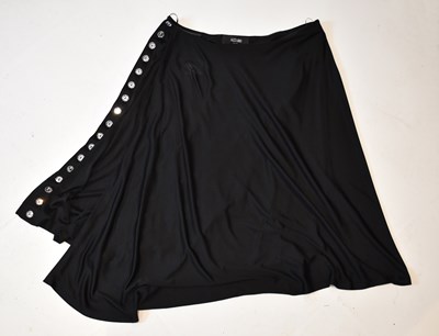 Lot 79 - AZZARO; a black 100% silk A-line shirt, size 38.