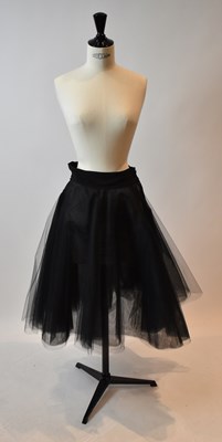 Lot 80 - FENDI; a black tulle flared skirt with silk...
