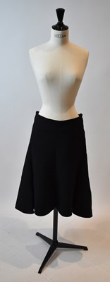 Lot 81 - CELINE; a black 100% wool A-line skirt, size 38.