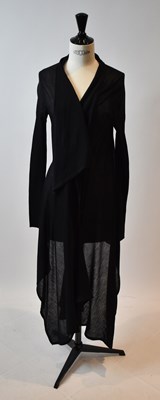 Lot 82 - GIVENCHY; a black silk and wool full length,...