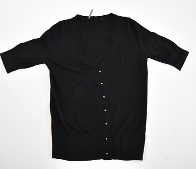 Lot 95 - ELIE TAHARI; a black 100% wool short sleeve...