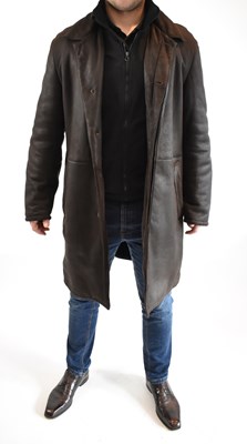 Lot 118 - LORO PIANA; a dark brown 100% shearling full...