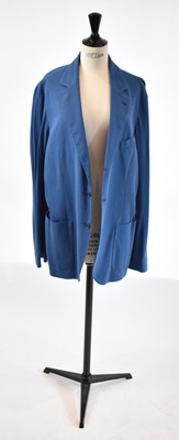 Lot 149 - LORO PIANA; a blue silk mix jacket, size 54.