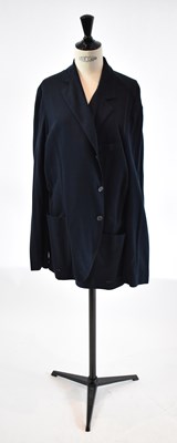 Lot 150 - LORO PIANA; a black silk mix jacket, size 54.