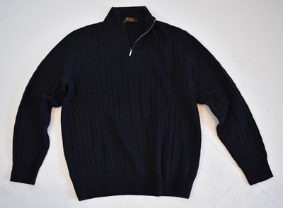 Lot 158 - LORO PIANA; a navy blue 100% baby cashmere...