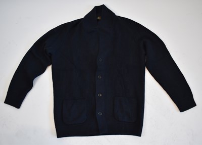 Lot 159 - LORO PIANA; a navy blue 100% baby cashmere rib...