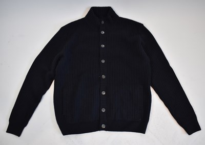 Lot 167 - LORO PIANA; a navy blue 100% baby cashmere rib...