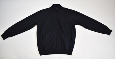 Lot 171 - LORO PIANA; a navy blue 100% cashmere zip-up...