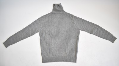 Lot 173 - LORO PIANA; a grey 100% baby cashmere rib knit...