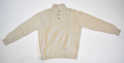 Lot 178 - LORO PIANA; a beige 100% cashmere half button...