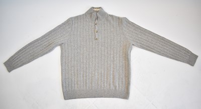 Lot 182 - LORO PIANA; a beige 100% cashmere half button...