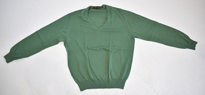 Lot 184 - LORO PIANA; a green 100% cashmere fine knit...