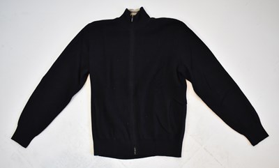 Lot 195 - LORO PIANA; a navy blue 100% cashmere bomber...