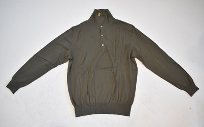 Lot 199 - LORO PIANA; a brown 100% cashmere knitted polo...