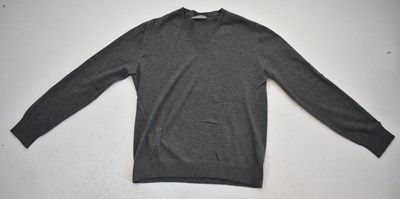 Lot 217 - DIOR; a grey 100% cashmere V-neck sweater,...