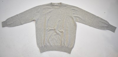 Lot 221 - BORRELLI; a light grey 100% cashmere crew neck...